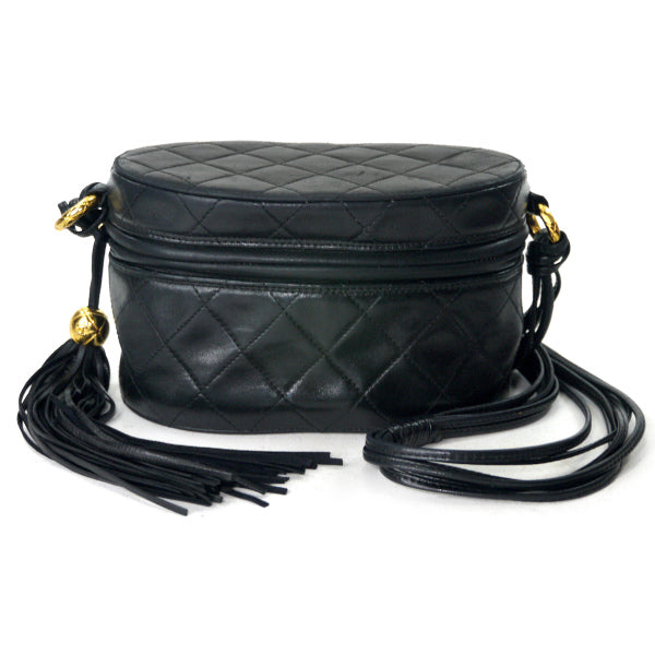 OLD CHANEL 80s!フリンジ付 ンショルダー（黒）