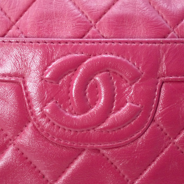 OLD CHANEL　フリンジ付マトラッセ チェーンショルダー（ピンク）