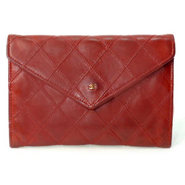 OLD CHANEL ビコローレ ミニココミドル財布（赤）