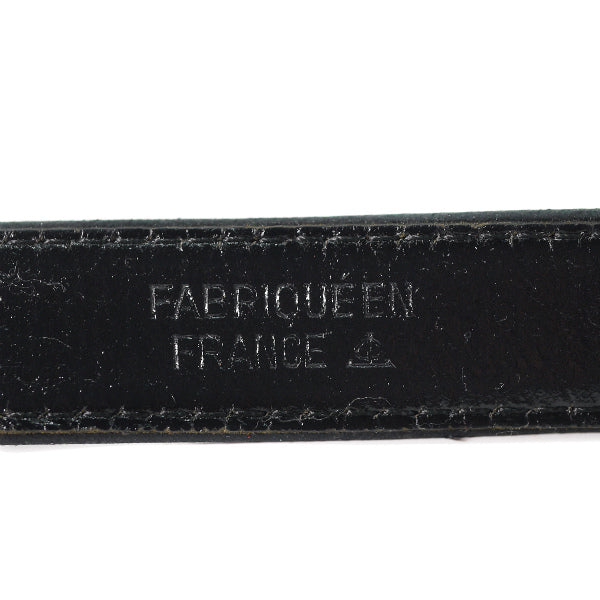 OLD CHANEL　ココマーク レザー細ベルト(黒)