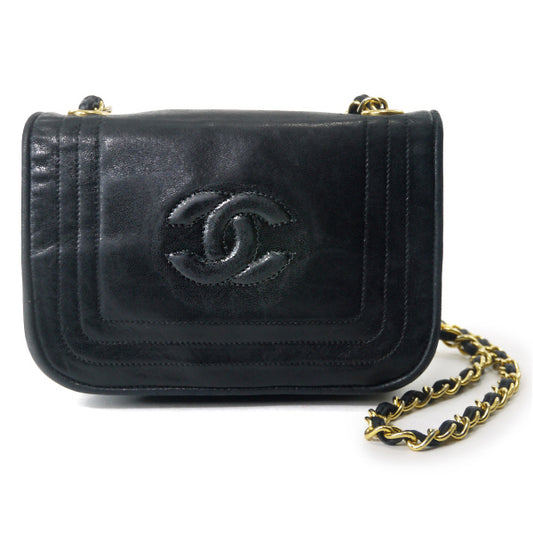 OLD CHANEL　ココマークステッチ ミニチェーンバッグ（黒）