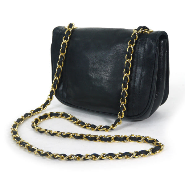 OLD CHANEL　ココマークステッチ ミニチェーンバッグ（黒）