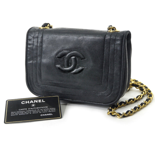 OLD CHANEL　ココマークステッチ ミニチェーンバッグ（黒）