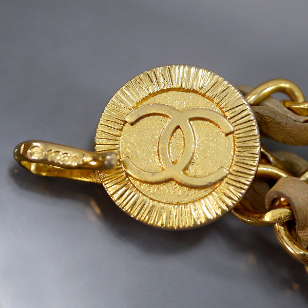 OLD CHANEL　3連ココマーク チェーンベルトネックレス