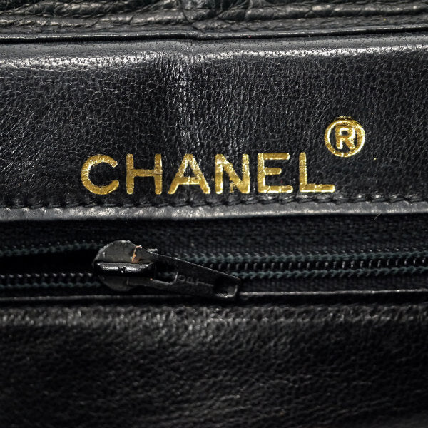 OLD CHANEL　ココマークステッチ 斜めフラップチェーンバッグ（黒）