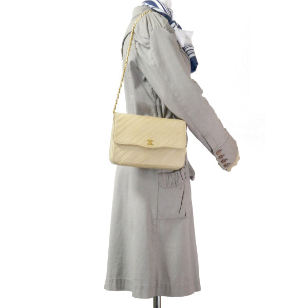 OLD CHANEL　マドモアゼルステッチ チェーンバッグ（ベージュ）