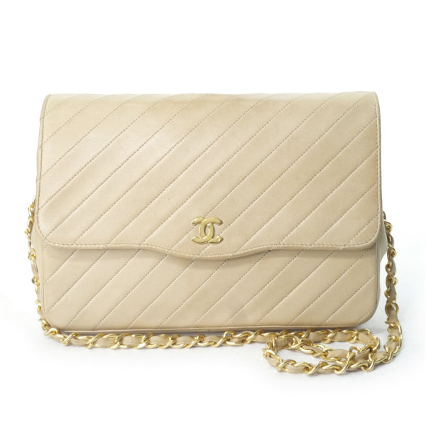 OLD CHANEL　マドモアゼルステッチ チェーンバッグ（ベージュ）