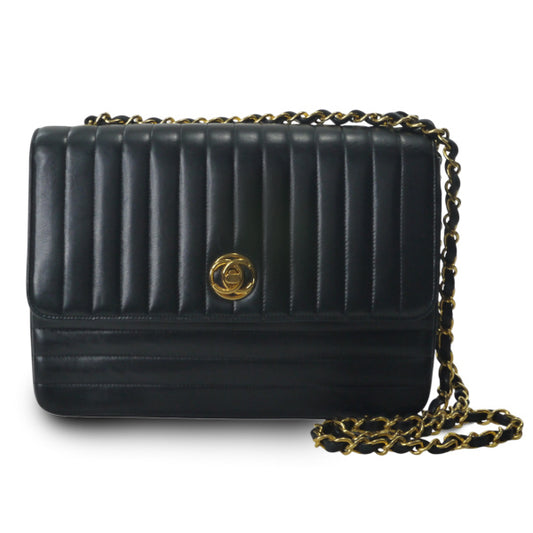 OLD CHANEL マドモアゼルステッチ チェーンバッグ（黒）