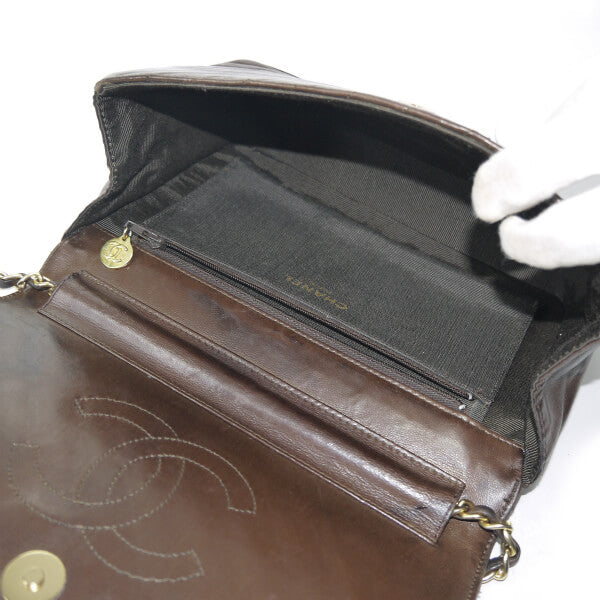 OLD CHANEL マドモアゼルステッチ チェーンバッグ（濃茶）