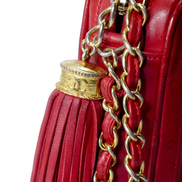 CHANEL80sフリンジチェーンバッグ（赤）