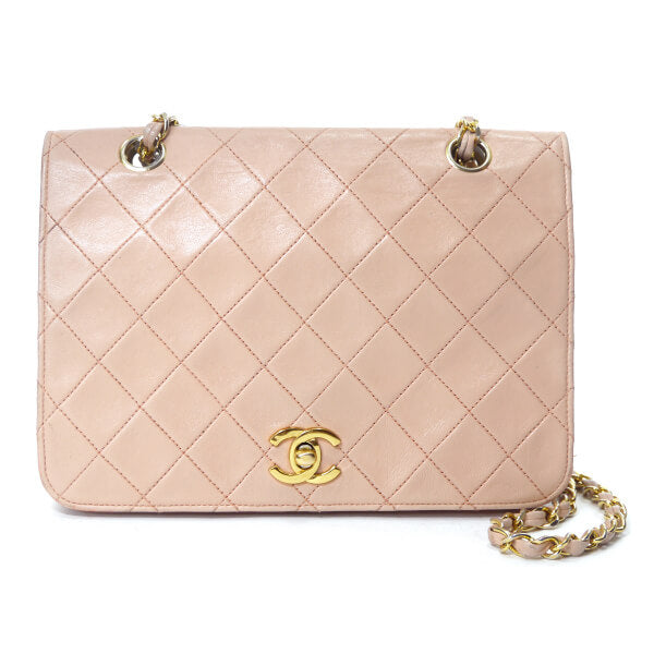 OLD CHANEL　レア!!マトラッセWチェーンバッグ（ベビーピンク）