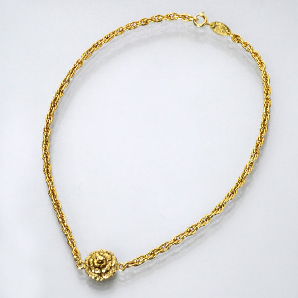 OLD CHANEL カメリアネックレス（ゴールド）
