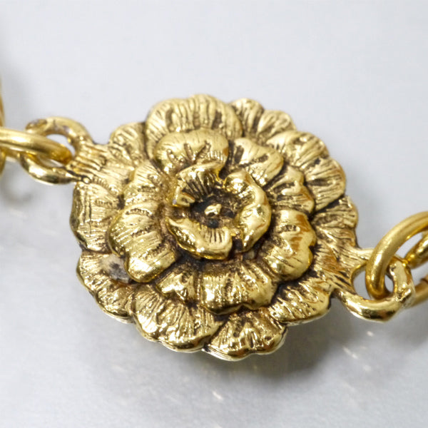 OLD CHANEL カメリアネックレス（ゴールド）