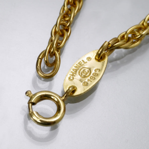 OLD CHANEL カメリアネックレス（ゴールド）