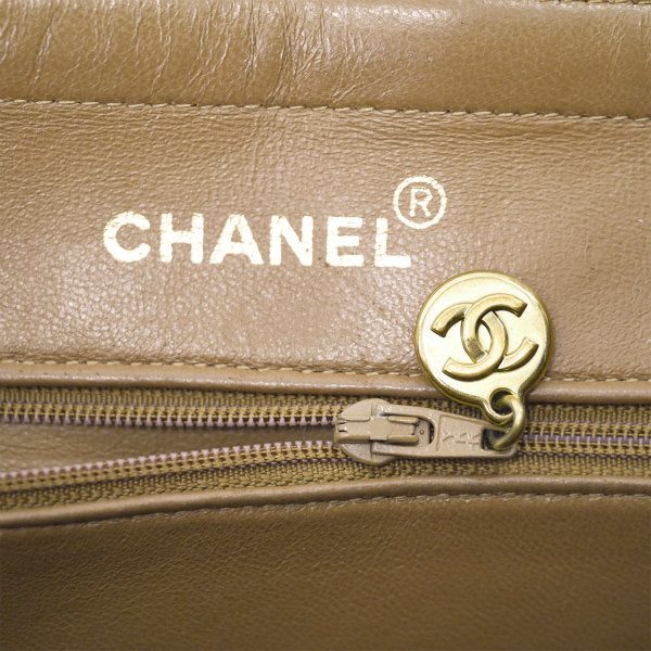 OLD CHANEL　マトラッセ横長チェーントートバッグ（キャメル）