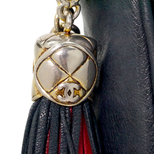 CHANEL80s!ダイヤパッチワークショルダー（赤/緑/紺）