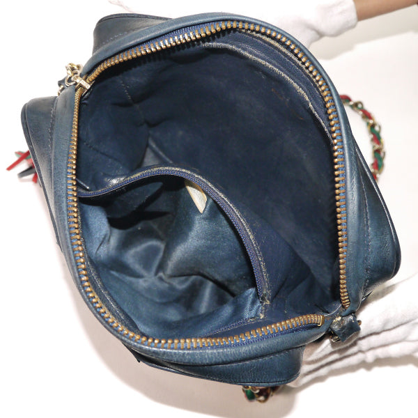 CHANEL80s!ダイヤパッチワークショルダー（赤/緑/紺）