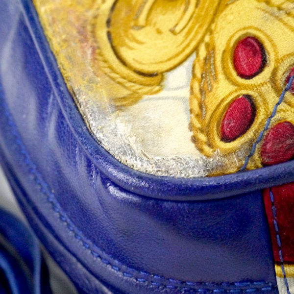 CHANEL 80s　ビジュー柄サテンフリンジバッグ