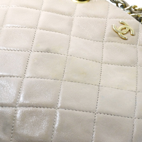 OLD CHANEL マトラッセ がま口Wチェーンミニバッグ（ベージュ）