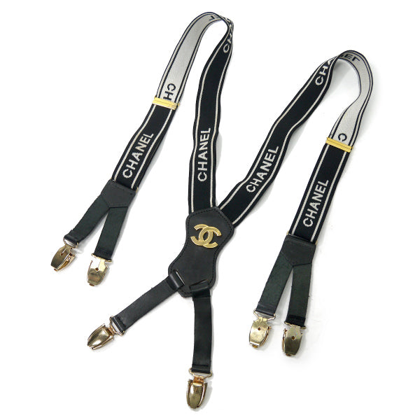OLD CHANEL 　ロゴサスペンダー（黒/白）
