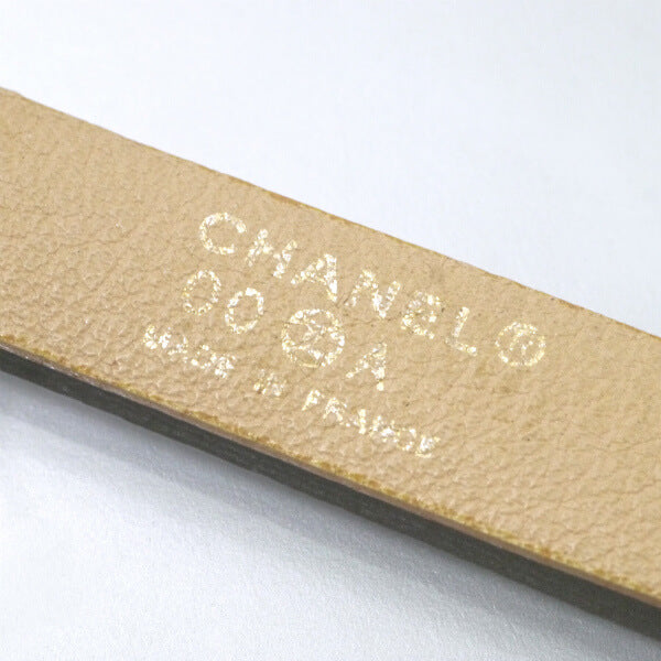 OLD CHANEL　ココマークレザーブレスレット（ベージュ）
