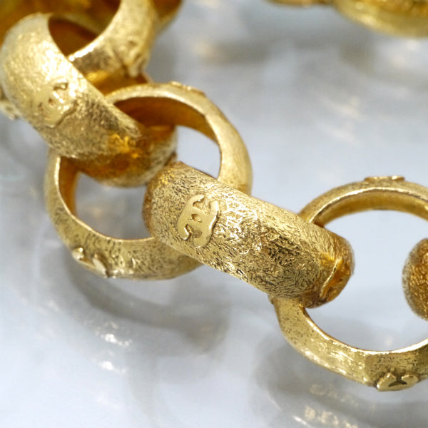 OLD CHANEL　ココマーク甲丸チェーンブレスレット（ゴールド）