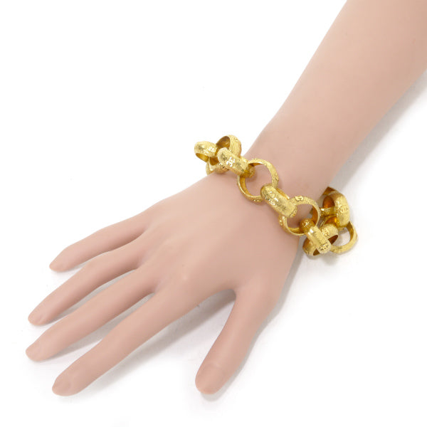 OLD CHANEL　ココマーク甲丸チェーンブレスレット（ゴールド）