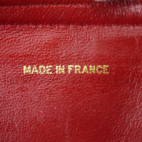 OLD CHANEL マトラッセ 外ポケットWチェーンバッグ（赤）