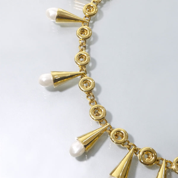 OLD CHANEL パールモチーフ チェーンベルトネックレス（ゴールド