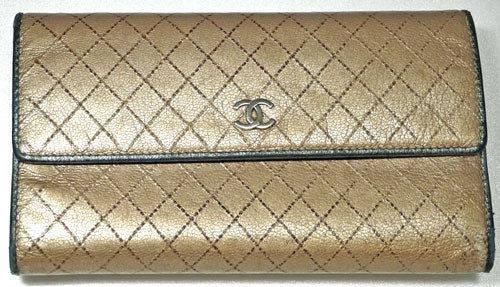 CHANEL ビコローレ シャンパンゴールド長財布