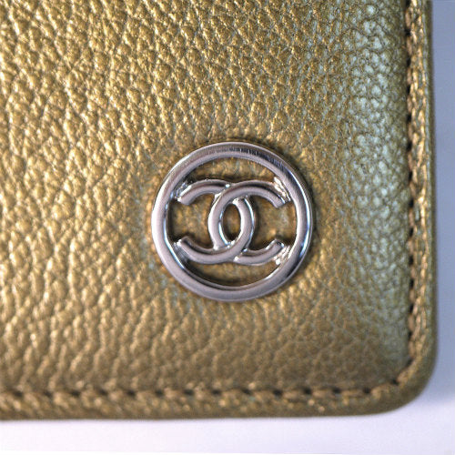 CHANEL 本革 シャンパンゴールド長財布