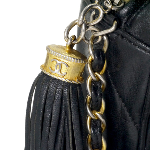 CHANEL80s!ダイヤココマークフリンジバッグ（黒）