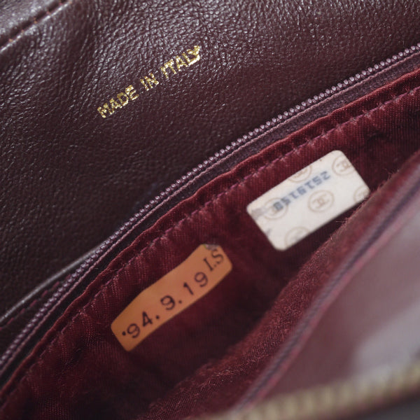 OLD CHANEL　フリンジ付マトラッセ 斜めがけショルダー（ボルドー）