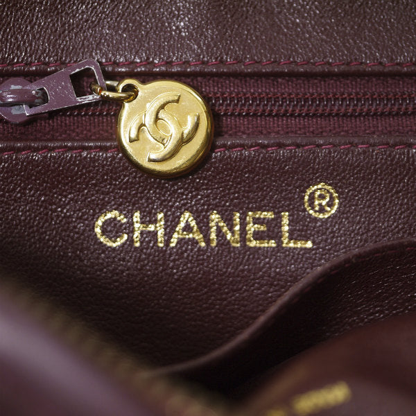 OLD CHANEL　フリンジ付マトラッセ 斜めがけショルダー（ボルドー）