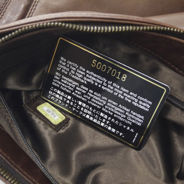 OLD CHANEL　フリンジ付ココマークステッチ総革ショルダー（茶）