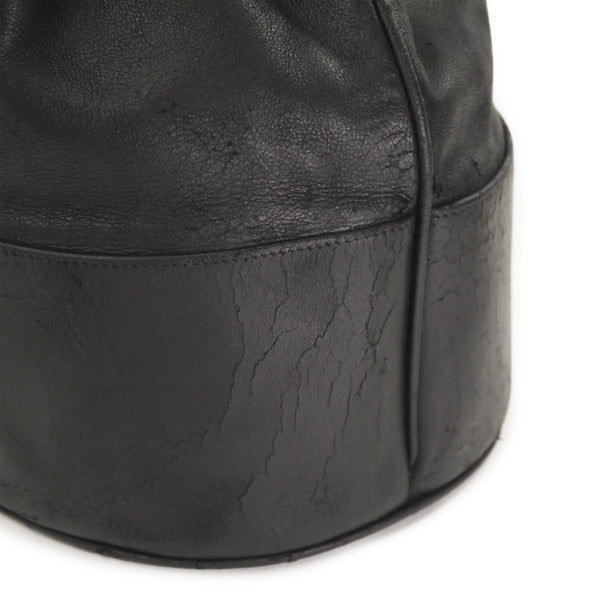 OLD CHANEL　ココマークステッチ巾着Wチェーンショルダー（黒）