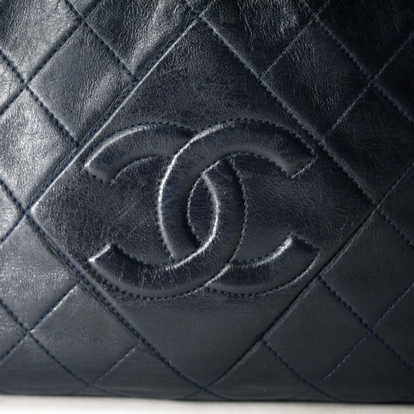 OLD CHANEL　フリンジ付ダイヤココマークショルダー（濃紺）