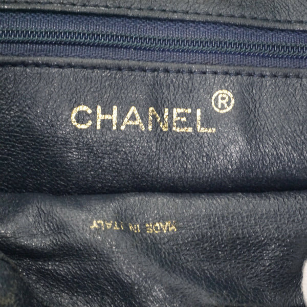 OLD CHANEL　フリンジ付ダイヤココマークショルダー（濃紺）