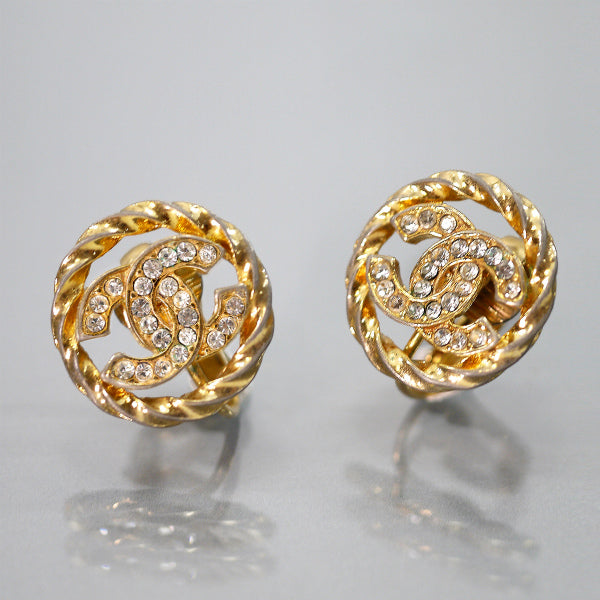 OLD CHANEL　ラインストーン ココマークイヤリング