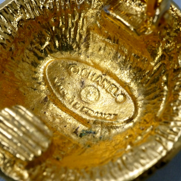 OLD CHANEL　ラウンドカンボンデザイン ココマークイヤリング（ゴールド）