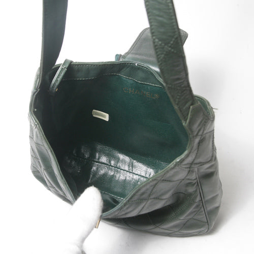 OLD CHANEL　マトラッセ バケツ型ポシェット（緑）