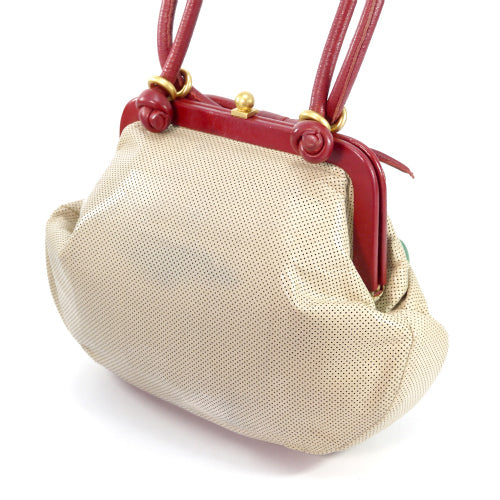 OLD CHANEL リボンモチーフがま口ハンドバッグ