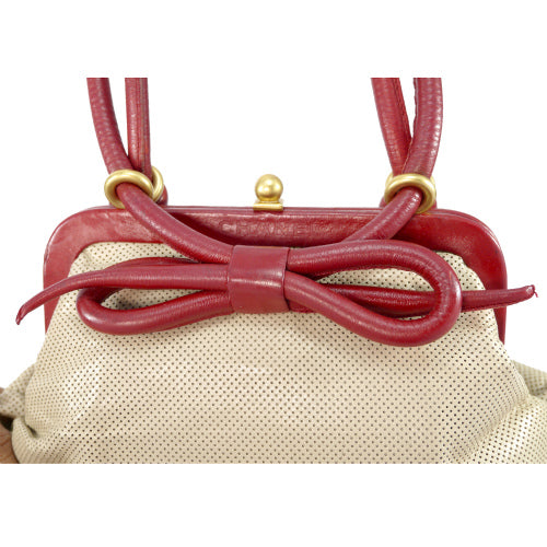 OLD CHANEL リボンモチーフがま口ハンドバッグ