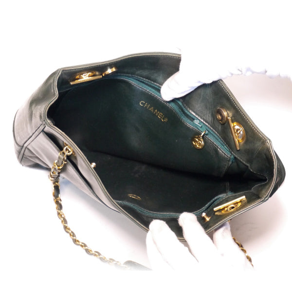 OLD CHANEL　マトラッセトートバッグ（深緑）