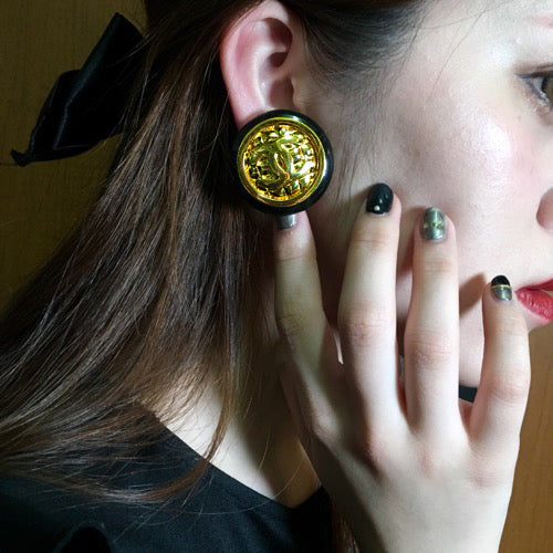 OLD CHANEL マトラッセイヤリング(ゴールド)