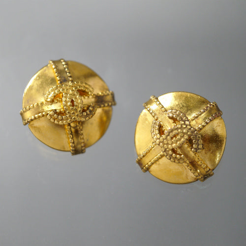 OLD CHANEL ゴールドリボン イヤリング