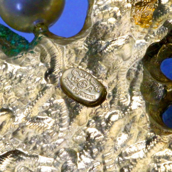 Vintage CHANELブラックストーン クロスブローチ