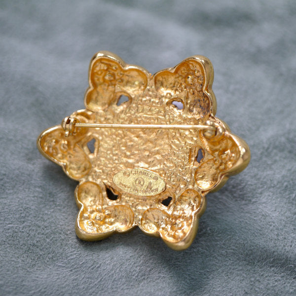 OLD CHANEL パール×ゴールド 六芒星ブローチ