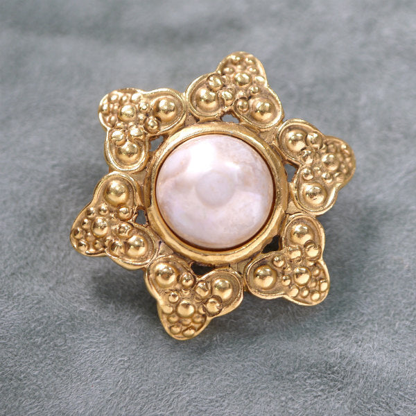 OLD CHANEL パール×ゴールド 六芒星ブローチ