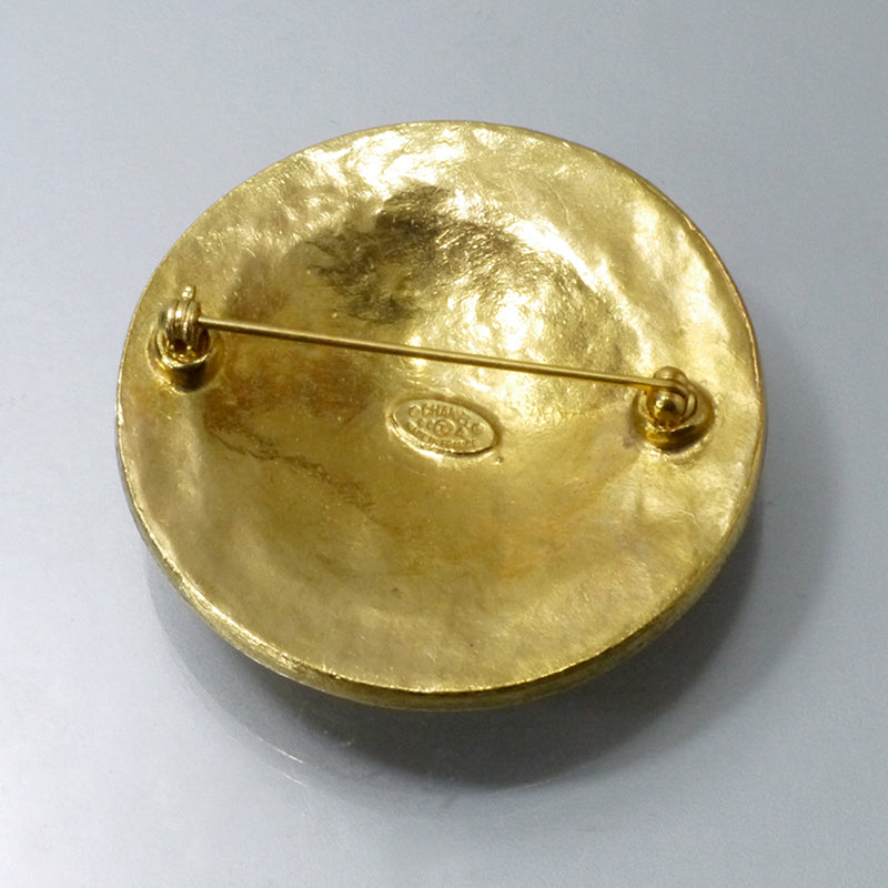 Vintage CHANEL COCOマークブローチ (ゴールド)